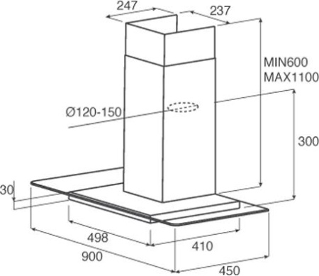Кухонная вытяжка Jet Air Molly P 90 IX