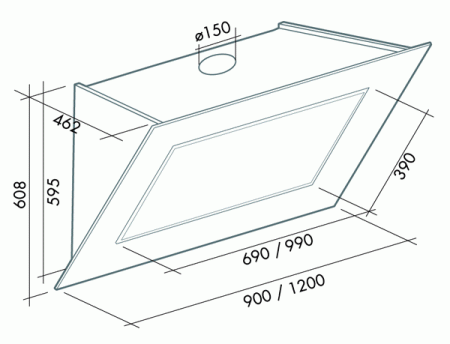 Кухонная вытяжка Falmec Quasar Glass Black 90