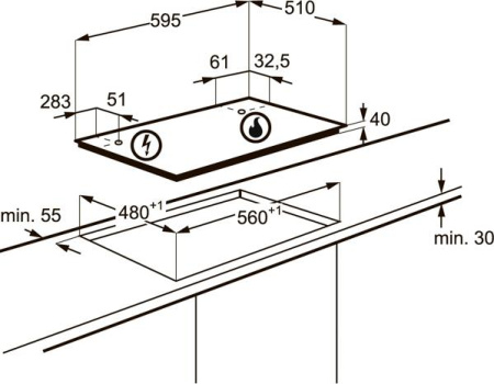 Варочная поверхность Electrolux GME 263 XX