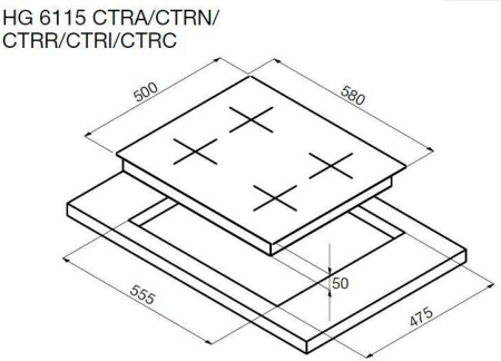 Варочная поверхность Korting HG 6115CTRI