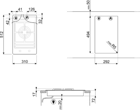 Варочная поверхность Smeg PGF31G-1