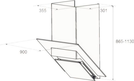 Кухонная вытяжка Jet Air Leila 90/A/IX/BL