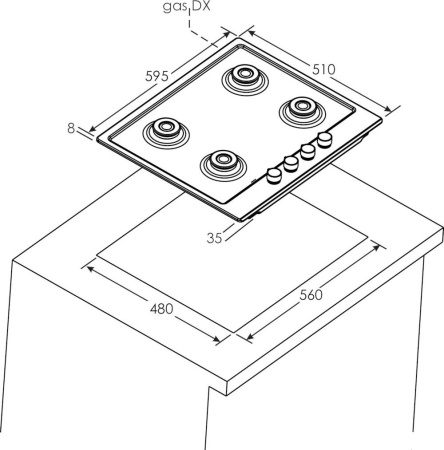 Варочная поверхность Candy CHG 6 D4 WX