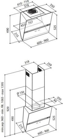 Кухонная вытяжка Korting KHC 69080 GB
