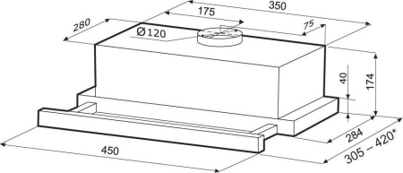 Кухонная вытяжка Krona Kamilla 1m 450