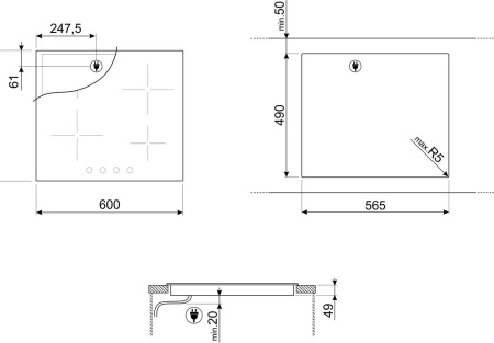 Варочная поверхность Smeg SE364TDM