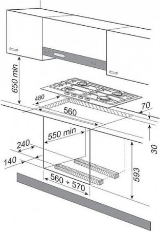 Варочная поверхность Korting HG 650 CTX