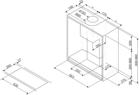 Кухонная вытяжка Smeg Ksgt56B