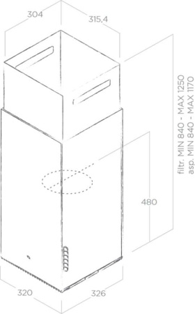 Кухонная вытяжка Elica Haiku Island WH/A/32