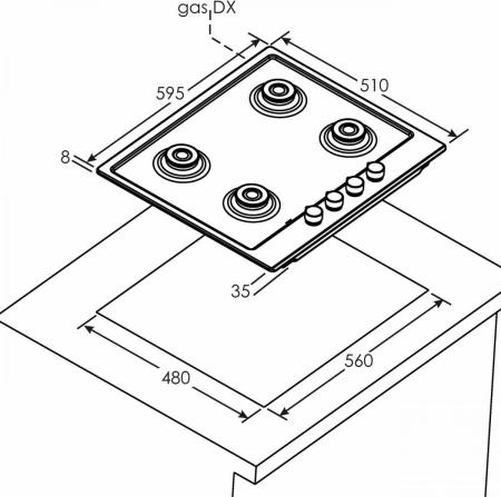 Варочная поверхность Candy CHW 6BR4WX