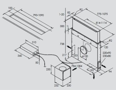 Кухонная вытяжка Fulgor-Milano Lhdd 9010 RC WH
