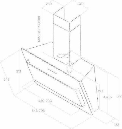 Кухонная вытяжка Elica Belt LUX BL/F/55