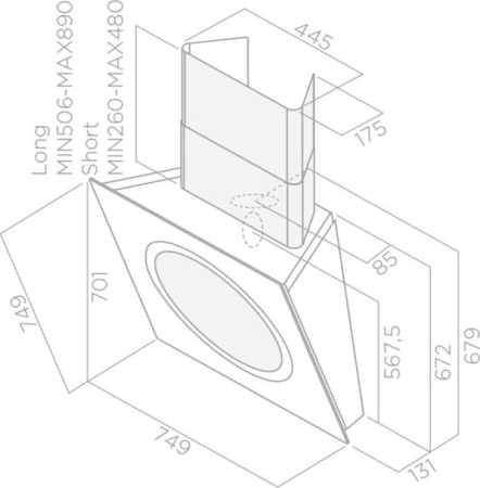 Кухонная вытяжка Elica OM AIR WH/F/75