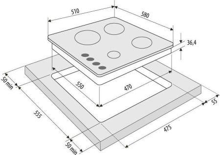 Варочная поверхность Fornelli PGA 60 Grazia
