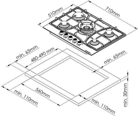 Варочная поверхность Kuppersberg FG 73 W
