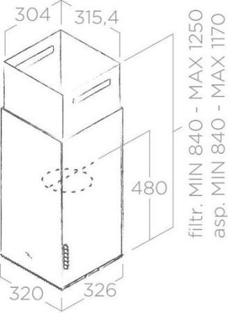 Кухонная вытяжка Elica Haiku Island Concrete/A/32