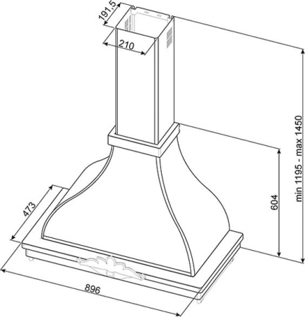 Кухонная вытяжка Smeg KCM900POE