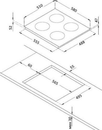 Варочная поверхность Korting HK 60001 BW