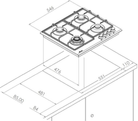 Варочная поверхность Monsher MHG 62 WG