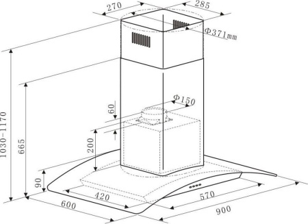 Кухонная вытяжка Maunfeld Ancona Plusa 90