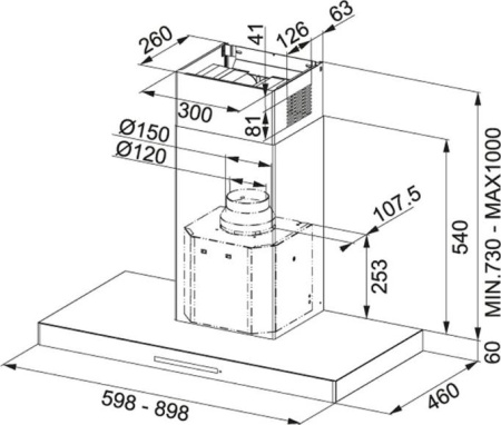 Кухонная вытяжка Franke FCR 625 TC BK XS