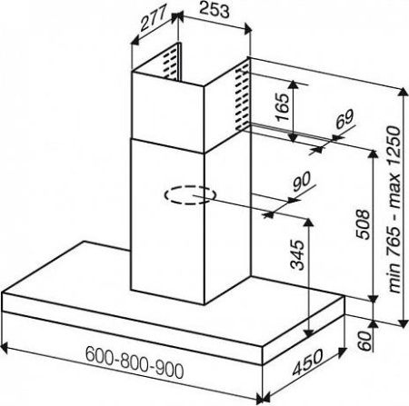 Кухонная вытяжка Best Zeta Black 600