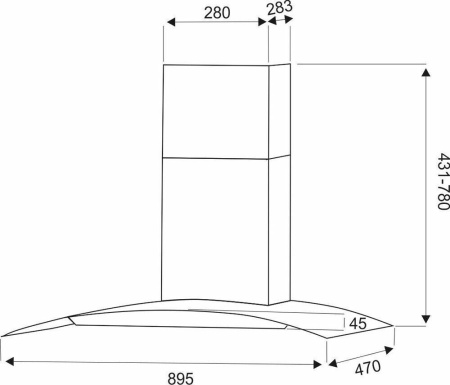 Кухонная вытяжка Dach Marta sensor 90