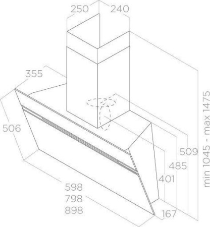 Кухонная вытяжка Elica Stripe WH/A/90