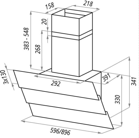 Кухонная вытяжка Maunfeld Cascada Trio 60