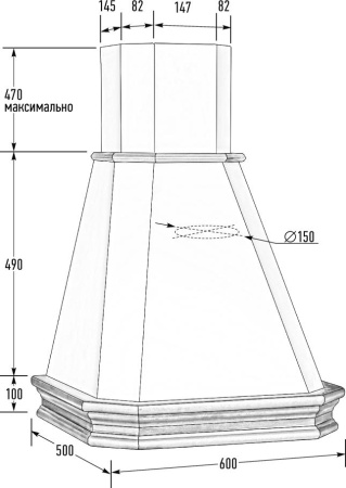 Кухонная вытяжка Vialona Cappe Ванесса 60