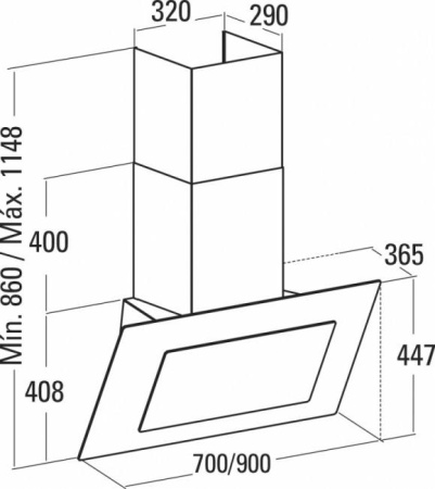 Кухонная вытяжка Cata Atenea 900 Xgwh