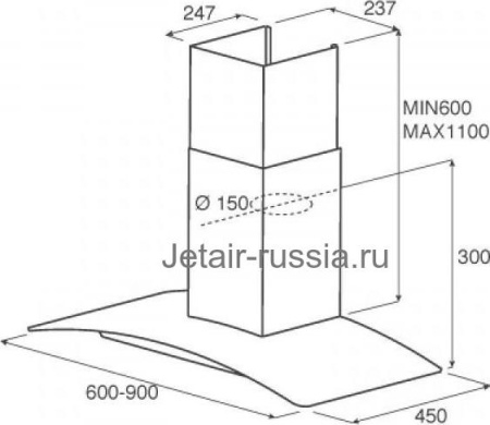 Кухонная вытяжка Jet Air Tory P 90 INX