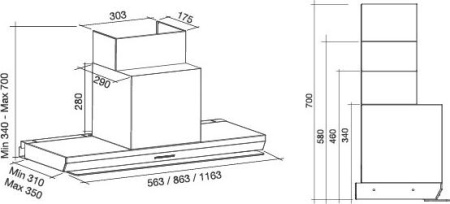 Кухонная вытяжка Falmec Virgola Black 120
