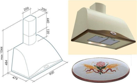 Кухонная вытяжка Falmec Ginevra Tile 90 600 S