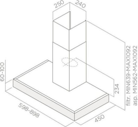 Кухонная вытяжка Elica Scoop IX/A/90/TC