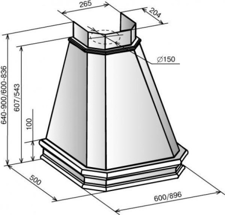 Кухонная вытяжка Kuppersberg Feodora 90 C B