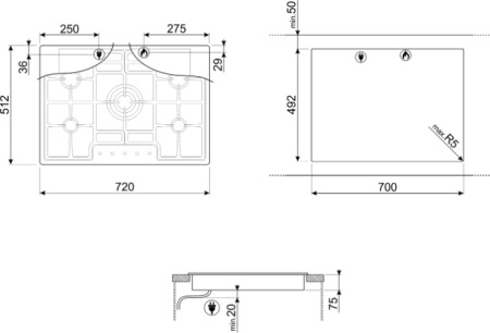 Варочная поверхность Smeg PGF75-4