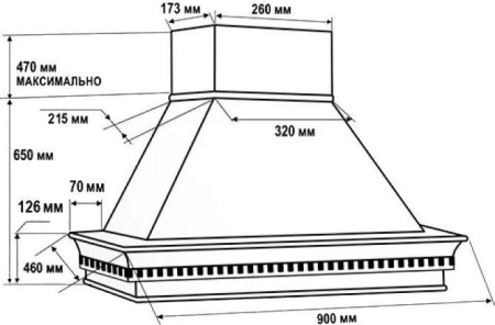 Кухонная вытяжка Vialona Cappe Гальяно BM-360 90