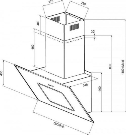 Кухонная вытяжка Krona Kirsa PB 600 WH