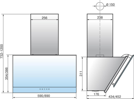 Кухонная вытяжка Elikor Жемчуг S4 90