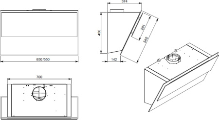 Кухонная вытяжка Falmec Verso 85