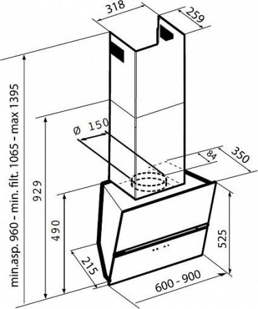 Кухонная вытяжка Korting KHC 69080 GW