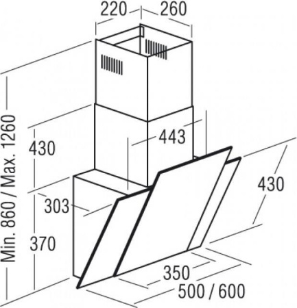 Кухонная вытяжка Cata Podium 500 Xgwh