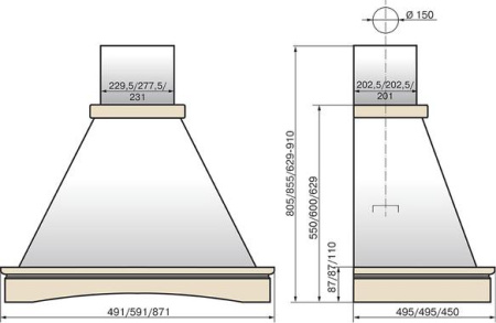 Кухонная вытяжка Elikor Вилла 50