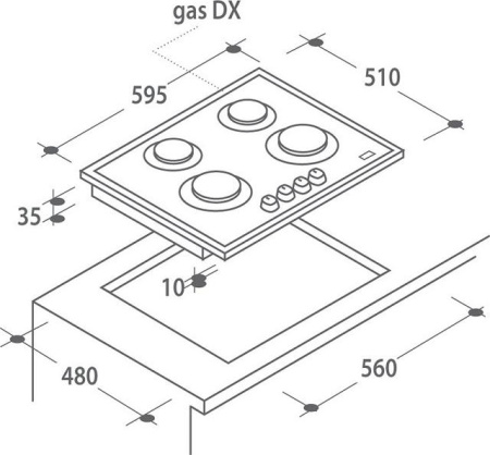 Варочная поверхность Candy CVG 64 SGB