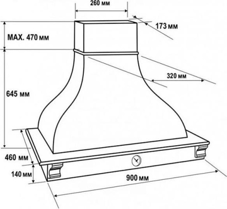 Кухонная вытяжка Vialona Cappe Рафаэла ППУ 60 inca 900