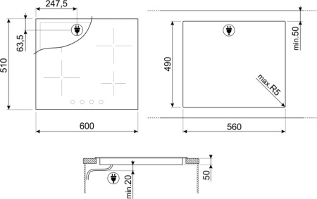 Варочная поверхность Smeg SE364TDM