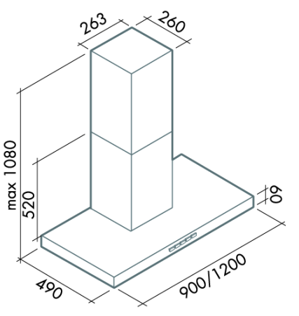 Кухонная вытяжка Falmec Plane TOP 90 inox 800 ECP