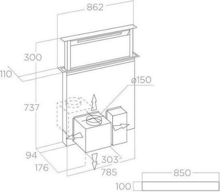 Кухонная вытяжка Elica Getup Bl Mat/a/90
