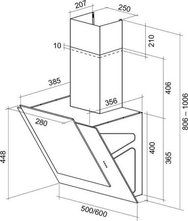 Кухонная вытяжка Shindo Nori 60 B/BG